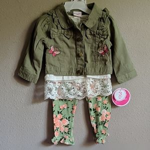 Toddler girls 3 piece outfit